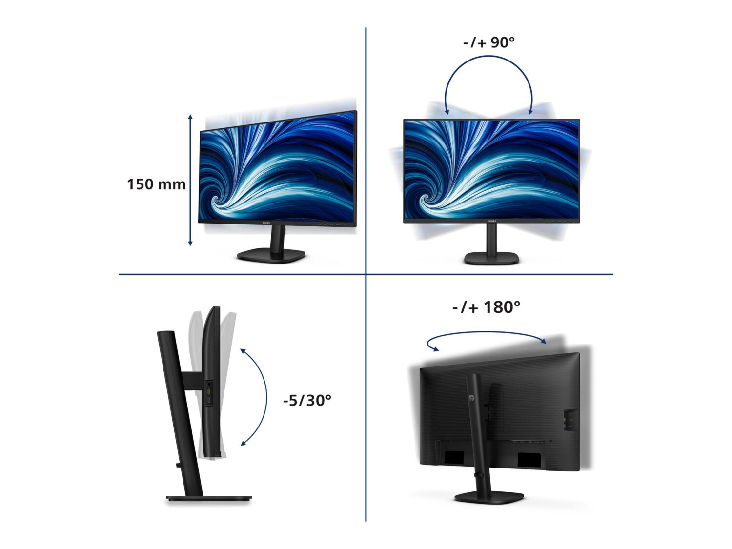 Philips 27B2N3500J/00 27 " IPS 2560x1440/16:9/4ms/350cd/m² Headphone out, HDMI, DP | Philips - Image 4