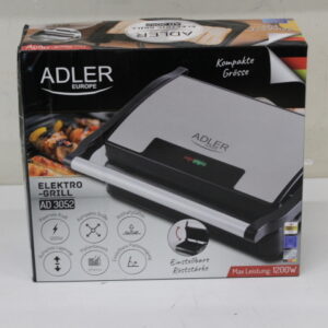 SALE OUT. Adler AD 3052 Electric grill, Non-stick grill plates | Adler Electric Grill | AD 3052 | Table | 1200 W | Stainless steel | DAMAGED PACKAGING