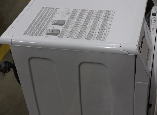 SALE OUT. Candy RO1486DWME/1-S Washing Machine, A, Front loading, Depth 53 cm, 8 kg, White | Candy Washing Machine | RO 1486DWME/1-S | Energy efficiency class A | Front loading | Washing capacity 8 kg | 1400 RPM | Depth 53 cm | Width 60 cm | Display | TFT | Steam function | Wi-Fi | White | DAMAGED PACKAGING, BROKEN TOP COVER HOLDERS, UNEVEN SPACING BETWEEN PARTS, DENTS ON SIDE AND BACK - Image 2