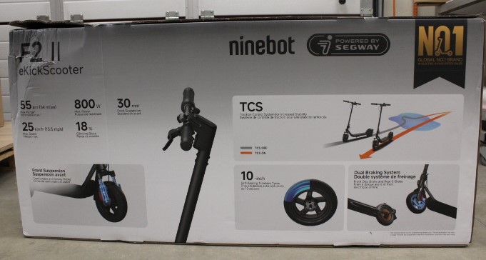 SALE OUT. Ninebot by Segway eKickScooter F2 E II | Segway F2 E II | eKickScooter | 800 W | Up to 25 km/h | 10 " | 24 month(s) | Black | DAMAGED PACKAGING