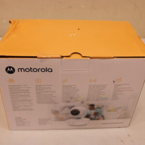 SALE OUT. Motorola VM55 5.0" Portable Video Baby Monitor with Flexible Crib Mount, White | Motorola Portable Video Baby Monitor with Flexible Crib Mount | VM55 5.0" | 5" LCD colour display with 480 x 272px resolution; 5 preloaded lullabies; Remote pan, tilt and zoom; Two-way talk; Room temperature monitoring; Infrared night vision; LED sound level indicator; 2.4GHz FHSS wireless technology for in-home viewing; High sensitivity microphone; Rechargeable parent unit; Secure and private connection | White | DAMAGED PACKAGING